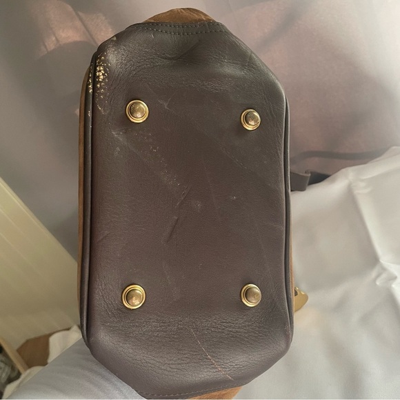 Vintage Dooney & Bourke Bucket Shoulder Hobo Tote Handbag Purse BROWN Suede - Picture 7 of 15